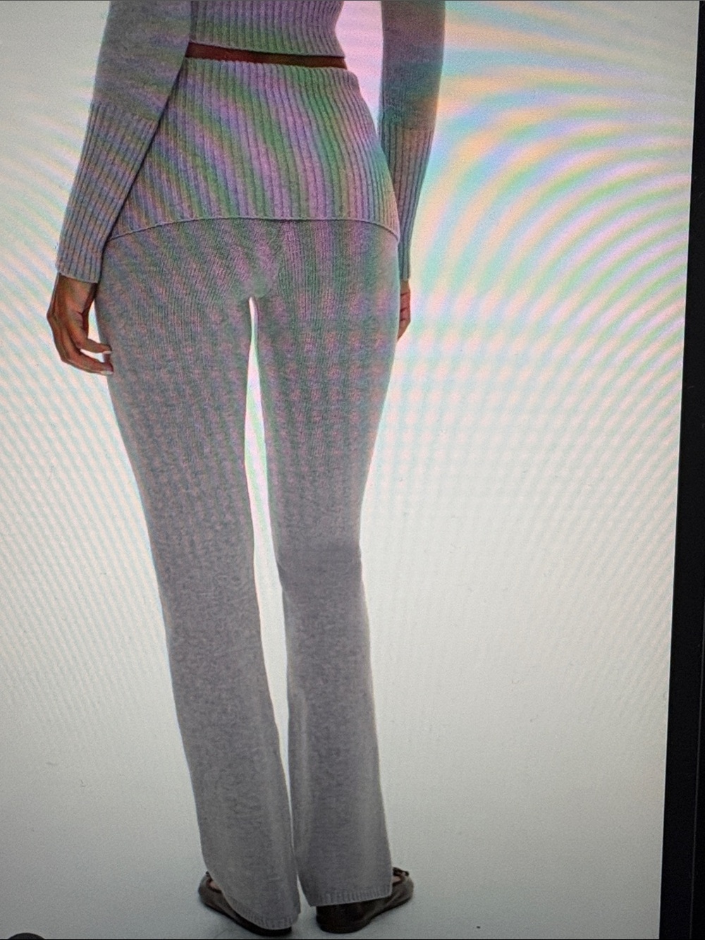 Frankies Bikinis grey foldover sweater yoga pants!